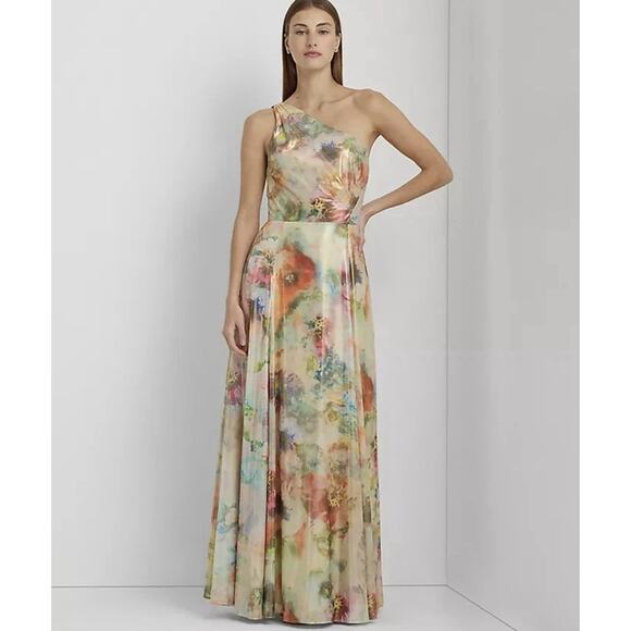 Lauren Ralph Lauren Dresses & Skirts - NWT Lauren Ralph Lauren Floral Georgette One-Shoulder Gown Sz 10 $325 Retail